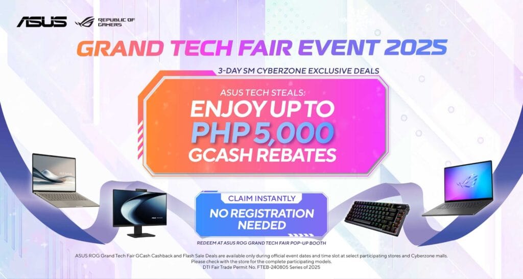 ASUS ROG Grand Tech Fair 2025 - 3 Exciting Days of Prizes, Freebies, and Up to PHP 5,000 Rebates